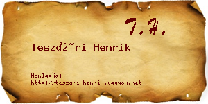 Teszári Henrik névjegykártya